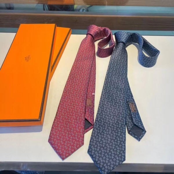 ✨Hermes MENS NECKTIE NAVY - 에르메스 남성용 넥타이 HE0004 와인/네이비