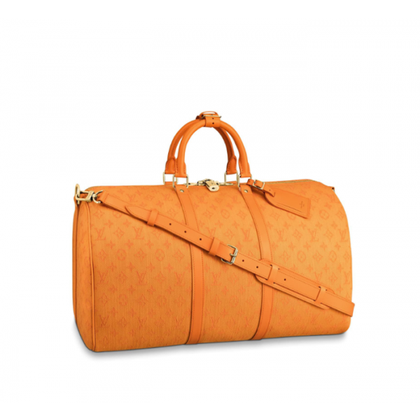 ✨Louis Vuitton 2019 Denim Monogram Bag,50cm - 루이비통 2019 데님 모노그램 남여공용 여행가방,M44645,LOUB1437 ,50 cm,옐로우오렌지