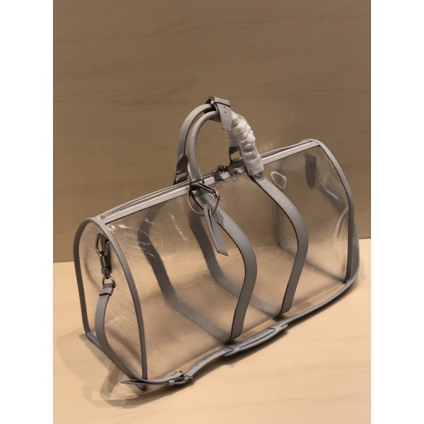✨Louis Vuitton 2019 Keepall Bandouliere  Bag,50cm - 루이비통 2019 키폴 반둘리에 남여공용 여행가방 M44474,LOUB1637,50cm,투명