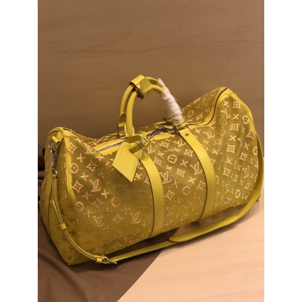 ✨Louis Vuitton 2019 Keepall Bandouliere  Bag,45cm - 루이비통 2019 키폴 반둘리에 남여공용 여행가방 M53971,LOUB1638,45cm,옐로우