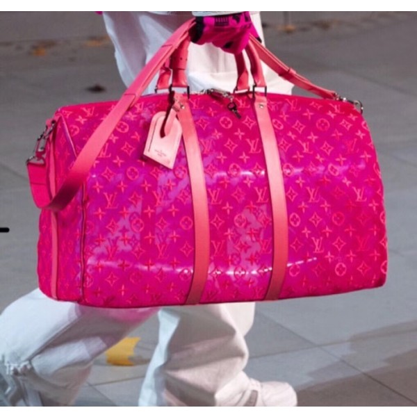 ✨Louis Vuitton 2019 Keepall Bandouliere  Bag,45cm - 루이비통 2019 키폴 반둘리에 남여공용 여행가방 M53971,LOUB1639,45cm,핑크