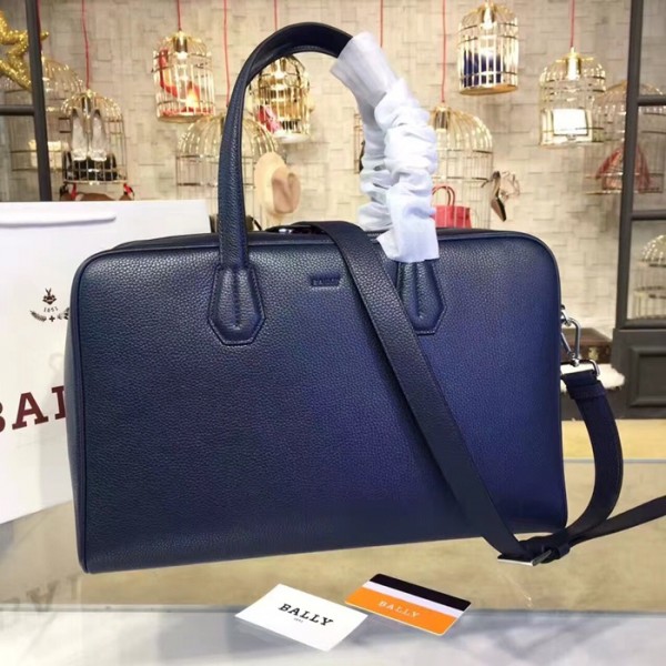 ✨Bally 2019  Leather Tote Shoulder Bag,42cm  - 발리 2019  레더 남성용 토트 숄더 여행가방 BALB0112,42cm,네이비