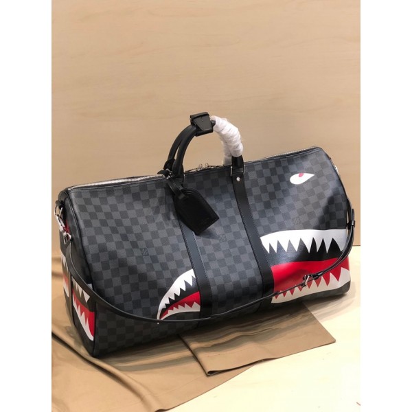 ✨Louis Vuitton 2019 Keepall Bag,55cm - 루이비통 2019 키폴 남여공용 여행가방 M56149,LOUB1761,55cm,블랙