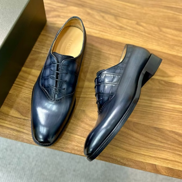 ✨Berluti 2024 Mens Leather Oxford Shoes,BERTS0258 - 벨루티 2024 남성용 레더 옥스퍼드 슈즈,Size(240-275),네이비