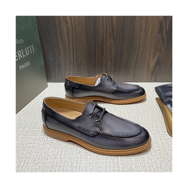✨Berluti 2021 Men's Leather Derby Shoes,BERTS0273 - 벨루티 2021 남성용 레더 더비슈즈,Size(240-270),네이비