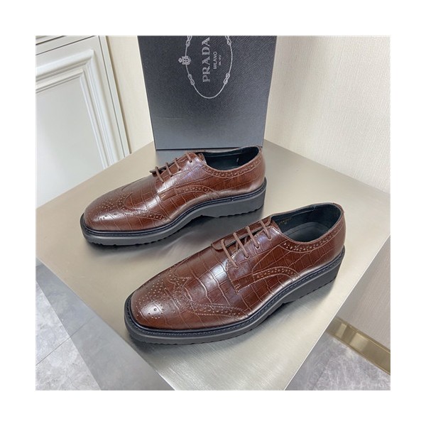 ✨Prada 2021 Men's Leather Derby Shoes,PRAS0806 - 프라다 2021 남성용 레더 더비슈즈,Size(240-270),브라운