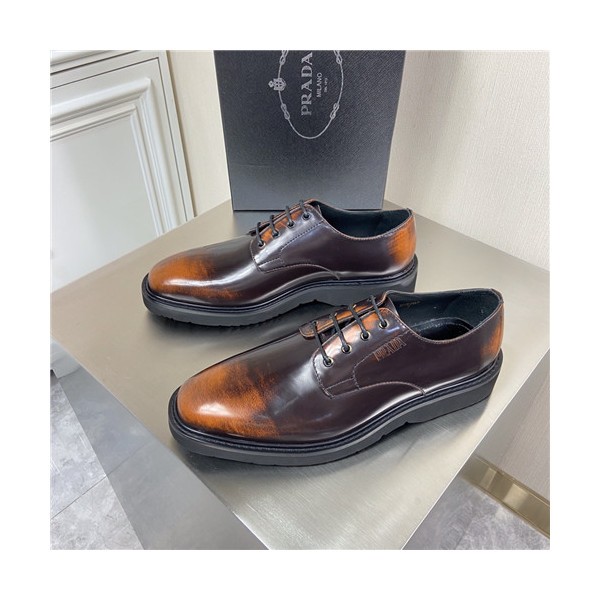 ✨Prada 2021 Men's Leather Derby Shoes,PRAS0809 - 프라다 2021 남성용 레더 더비슈즈,Size(240-270),브라운