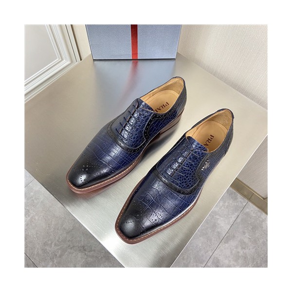 ✨Prada 2021 Men's Leather Oxford Shoes,PRAS0816 - 프라다 2021 남성용 레더 옥스퍼드 슈즈,Size(240-270),네이비
