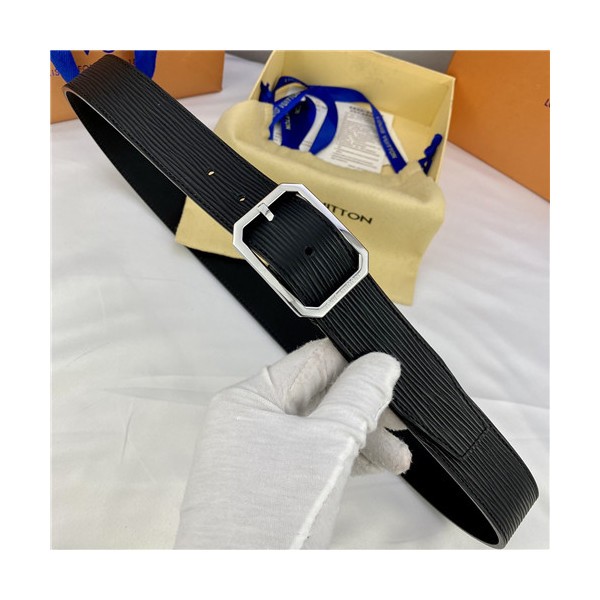 ✨Louis Vuitton 2021 Men's Leather Belt,3.5cm,LOUBT0228 - 루이비통 2021 남성용 레더 벨트,3.5cm,블랙