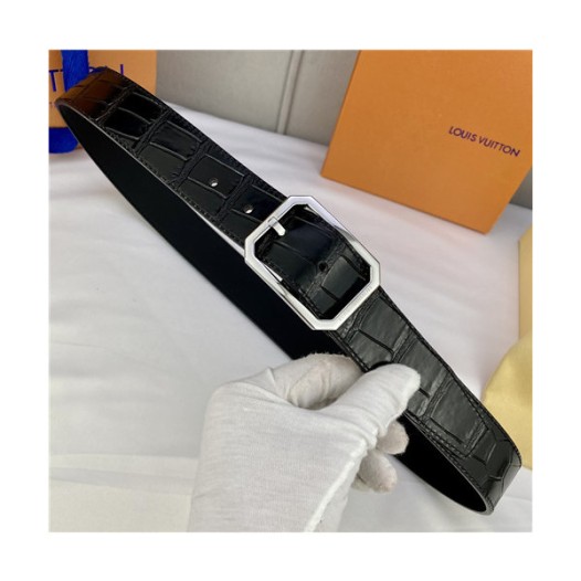 ❤Louis Vuitton 2021 Men's Leather Belt,3.5cm,LOUBT0230 - 루이비통 2021 남성용 레더 벨트,3.5cm,블랙
