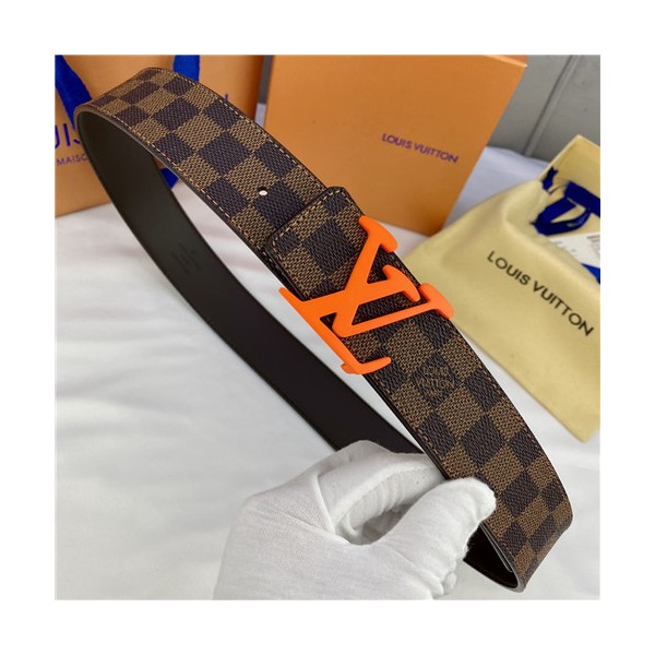 ✨Louis Vuitton 2021 Men's Leather Belt,4.0cm,LOUBT0235 - 루이비통 2021 남성용 레더 벨트,4.0cm,브라운