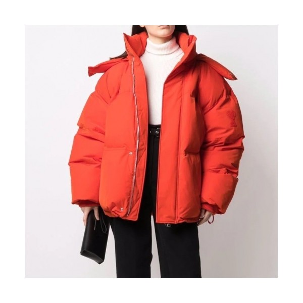 ✨Ami  Unisex Duck-down Padding Red - 아미 2021 남/녀 덕다운 패딩 Ami0257x Size(s - xl) 레드