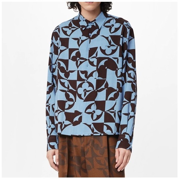 ✨루이비통 남성 이니셜 블루 셔츠 - Mens Blue Tshirts - lou04048x