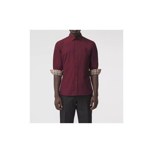 ✨버버리 남성 클래식 버건디 셔츠 - Mens burgundy Tshirts - bur04243x