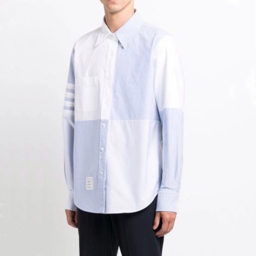 ❤톰브라운 클래식 남성 블루 셔츠 - Mens Blue Tshirts - tom01553x