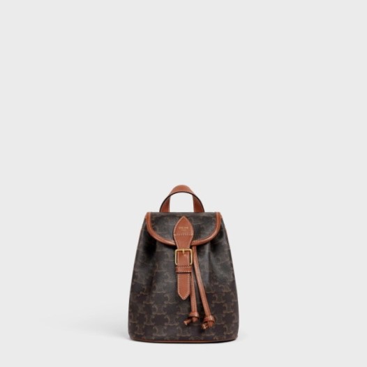 ❤셀린느 여성 미니 폴코 백팩 트리옹프 캔버스 & 카프스킨 - Celine Womens Black Back Pack - cel356x