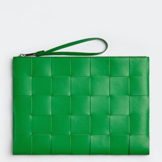 ★보테가베네타 남성 카세트 플랫 파우치 클러치 - Mens Green Clutch