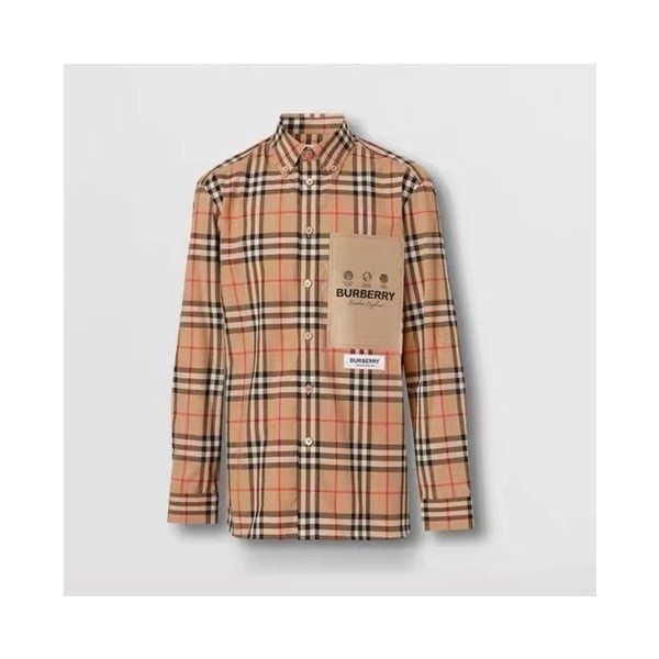 ✨버버리 남성 클래식 카멜 셔츠 - Mens Camel Tshirts - bur04470x
