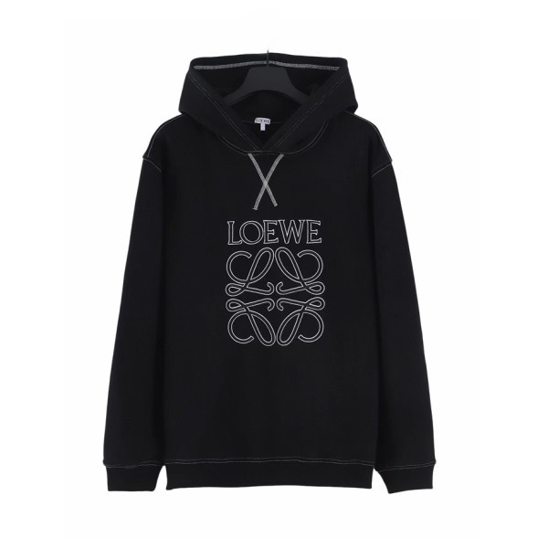 ✨로에베 남/녀 캐쥬얼 블랙 후드티 - Unisex Black Hoodie - loe0640x