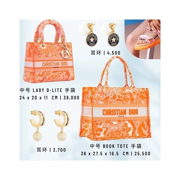 ✨디올 남/녀 오렌지 북토트 - Unisex Orange Book Tote - dio02102x