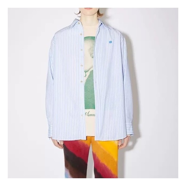 ✨아크네 남/녀 베이직 블루 셔츠 - Acne studios Unisex Blue Tshirts - acn0147x