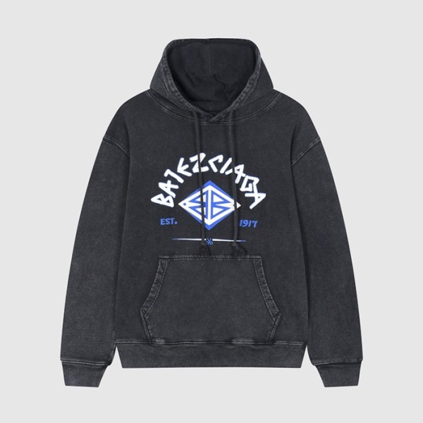 ✨발렌시아가 남/여 캐쥬얼 블랙 후드티 - Unisex Black Hoodie - bal01676x