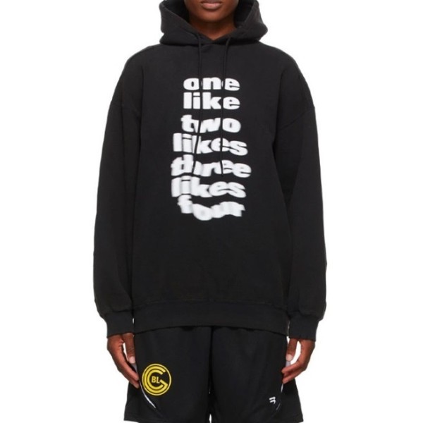 ✨발렌시아가 남/여 캐쥬얼 블랙 후드티 - Unisex Black Hoodie - bal01679x