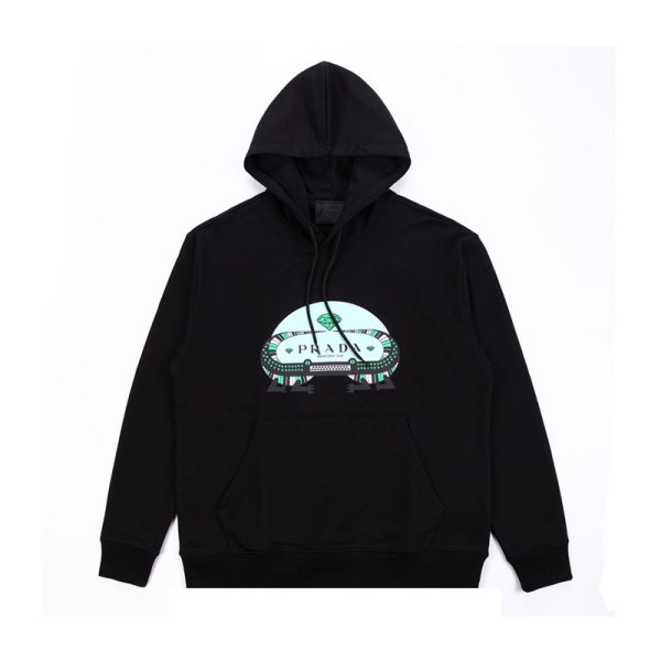 ✨프라다 남성 캐쥬얼 블랙 후드티 - Prada Mens Black Hoodie - pra02854x