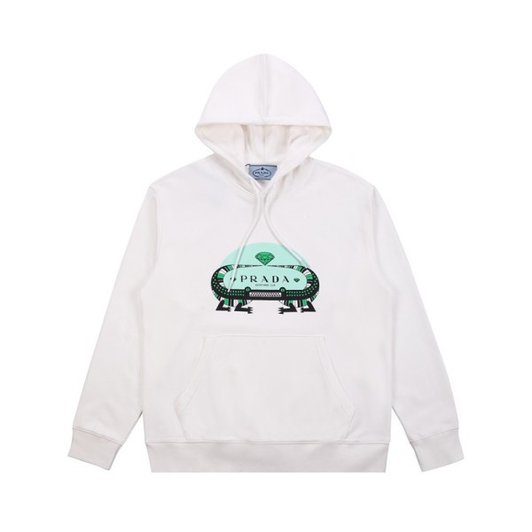 ✨프라다 남성 캐쥬얼 화이트 후드티 - Prada Mens White Hoodie - pra02855x