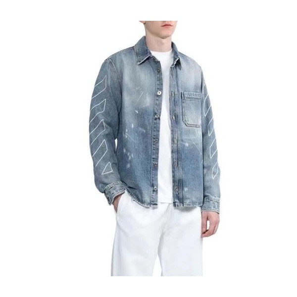 ✨오프화이트 남성 시그니처 블루 셔츠 - Off-white Mens Blue Shirts - off0852x