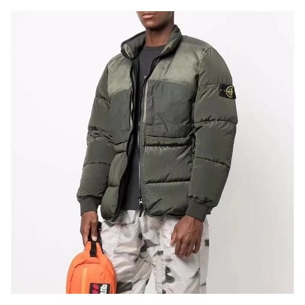 ✨스톤아일랜드 남성 카키 구스다운 패딩 - Stone Island Mens Khaki Padding - sto0495x