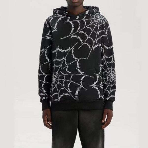 ✨팜 엔젤스 남성 블랙 후드티 - Palm Angels Mens Black Hoodie - pam0386x