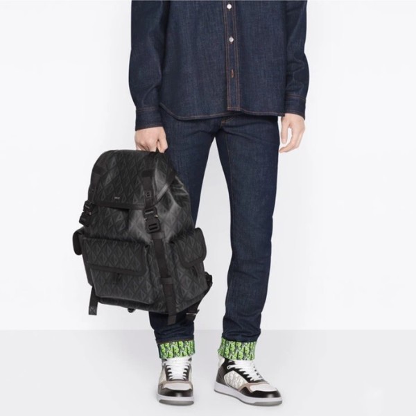 ✨디올 남성 다이아몬드 블랙 백팩 - Dior Mens Black Back Pack - dio02178x