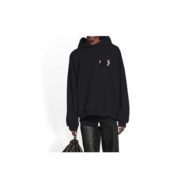 ✨발렌시아가 남/녀 캐쥬얼 블랙 후드티 - Balenciaga Unisex Black Hoodie - bal01734x