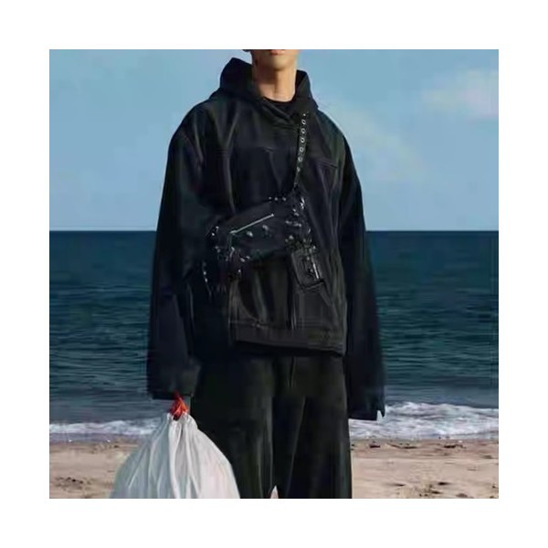 ✨발렌시아가 남성 캐쥬얼 블랙 후드티 - Balenciaga Mens Black Hoodie - bal01735x