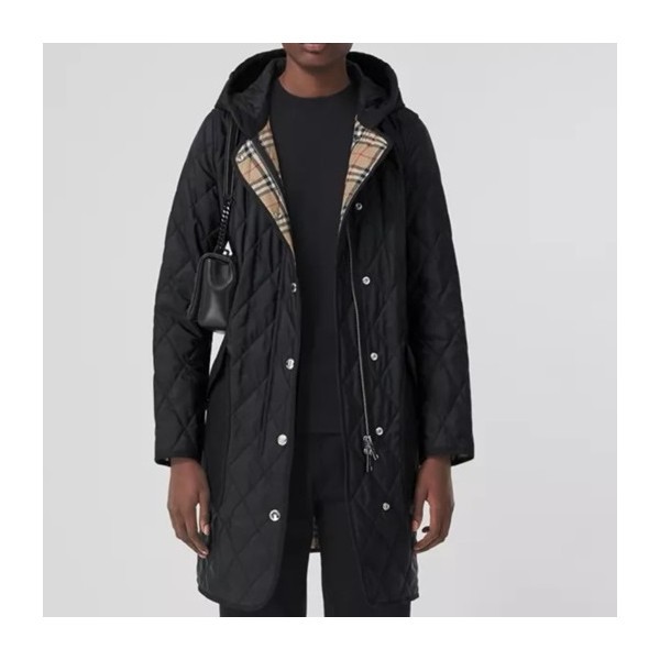 ✨버버리 여성 블랙 다운 코트 - Burberry Womens Black Coats - bur04575x