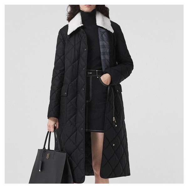 ✨버버리 여성 블랙 다운 코트 - Burberry Womens Black Coats - bur04576x