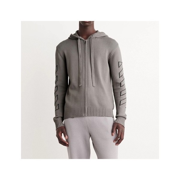 ✨오프화이트 남성 캐쥬얼 그레이 후드티 - Off-white Mens Gray Hoodie - off0877x