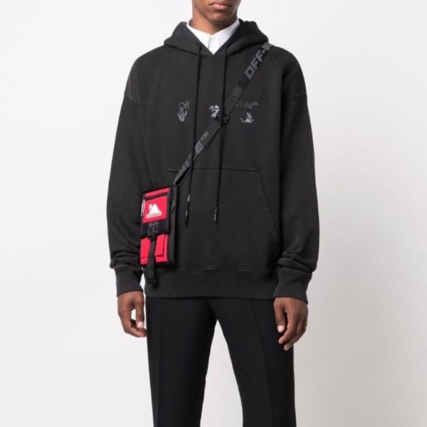 ✨오프화이트 남성 블랙 후드티 - Off-white Mens Black Hoodie - off0887x