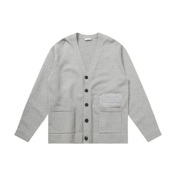 ✨디올 남성 그레이 브이넥 가디건 - Dior Mens Gray Cardigan - di10x