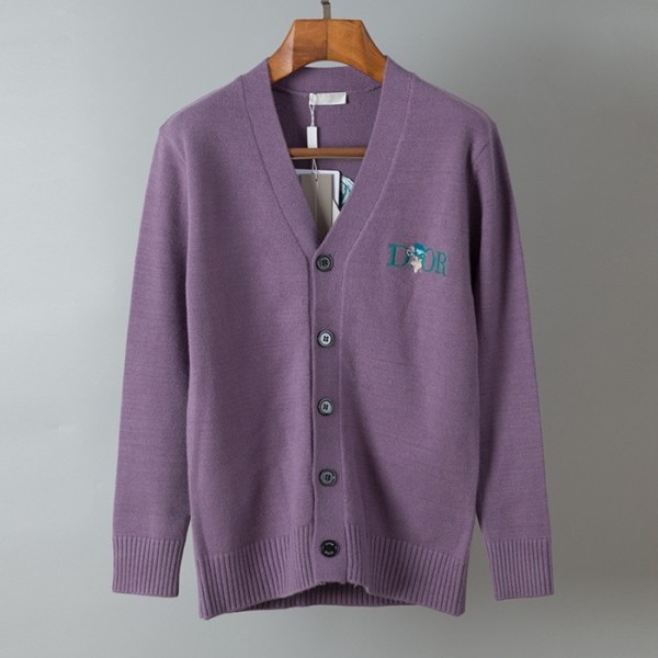 ✨디올 남성 퍼플 브이넥 가디건 - Dior Mens Purple Cardigan - di13x