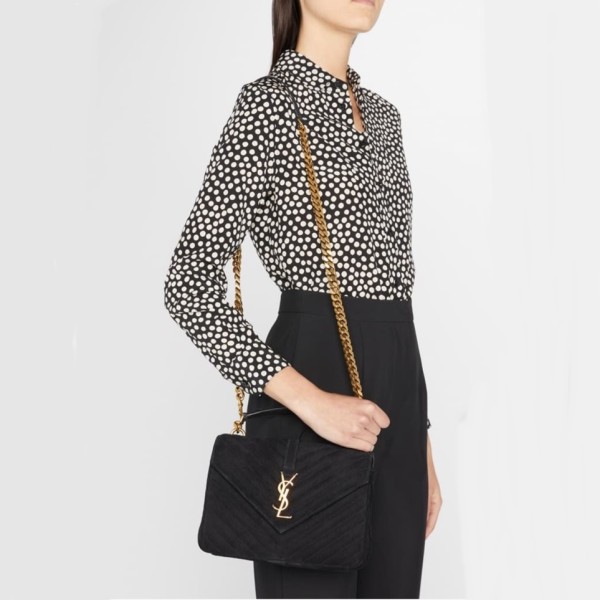 ✨입생로랑 여성 블랙 숄더백 - Saint Laurent Womens Black Monogram College - ysl150x