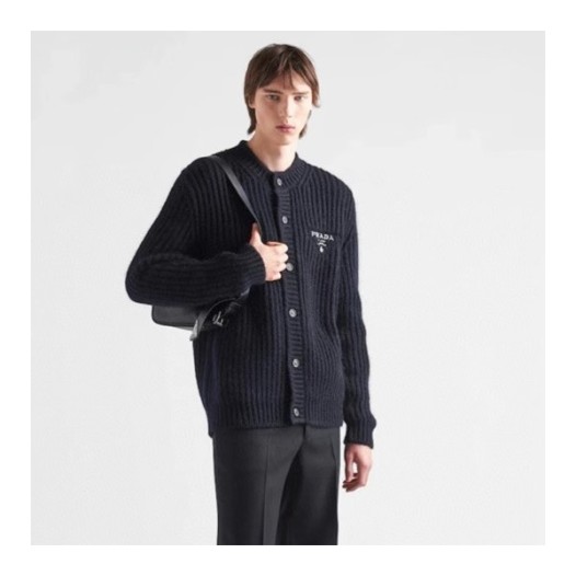 ❤프라다 남성 블랙 브이넥 가디건 - Prada Mens Black Cardigan - pr32x