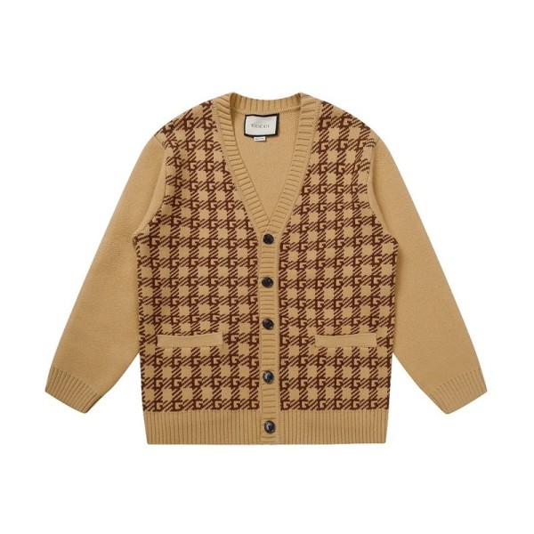 ✨구찌 남/녀 브이넥 카멜 가디건 - Gucci Unisex Camel Cardigan - gu97x