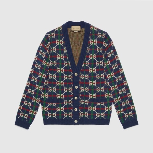 ✨구찌 남/녀 브이넥 네이비 가디건 - Gucci Unisex Navy Cardigan - gu100x