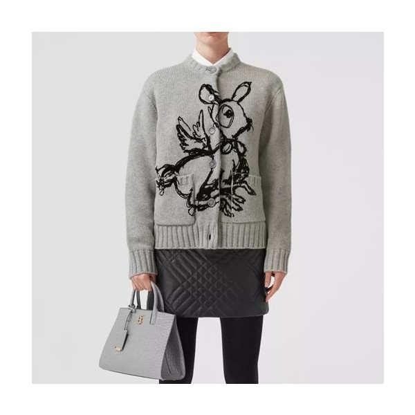 ✨버버리 남성 브이넥 그레이 가디건 - Burberry Mens Gray Cardigan - bu26x