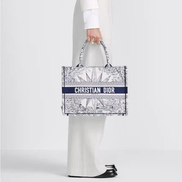 ✨디올 남/녀 네이비 북토트 - Dior Unisex Navy Book Tote - di147x