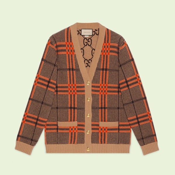 ✨구찌 남/녀 브이넥 카멜 양면 가디건 - Gucci Unisex Camel Cardigan - gu121x