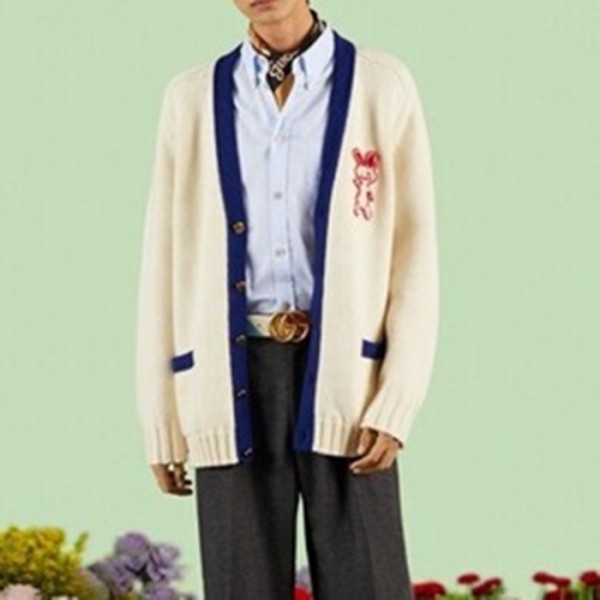 ✨구찌 남/녀 브이넥 화이트 가디건 - Gucci Unisex White Cardigan - gu148x