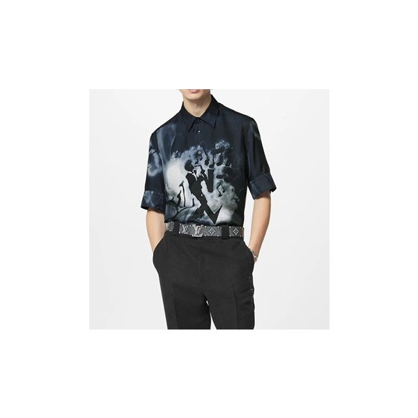 ✨루이비통 남성 블랙 반팔 셔츠 - Louis vuitton Mens Black Tshirts - lv286x
